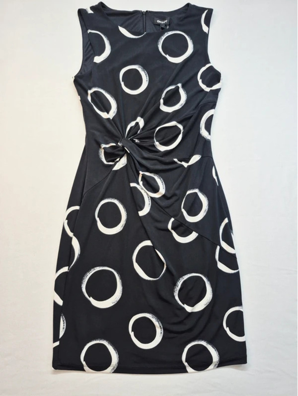 DKNY Women's 8 Short Sleeve Bodycon Black Stretchy Knee Length Dress